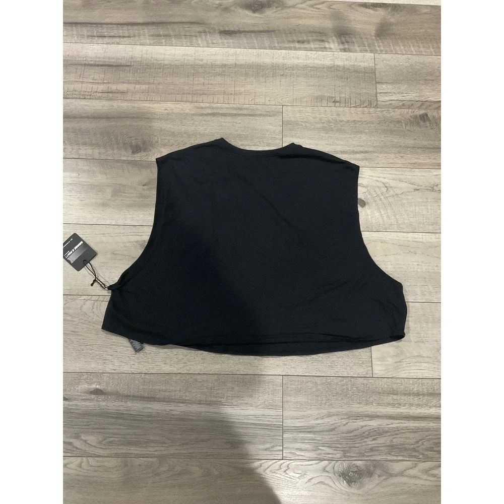 Savage X Fenty Sport Black Cropped Muscle Tank Graphic Top 3X NEW - Picture 8 of 8